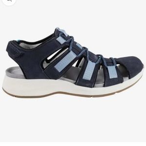 Clarks Solan Sail Navy Blue Ortholite Strappy Sandals